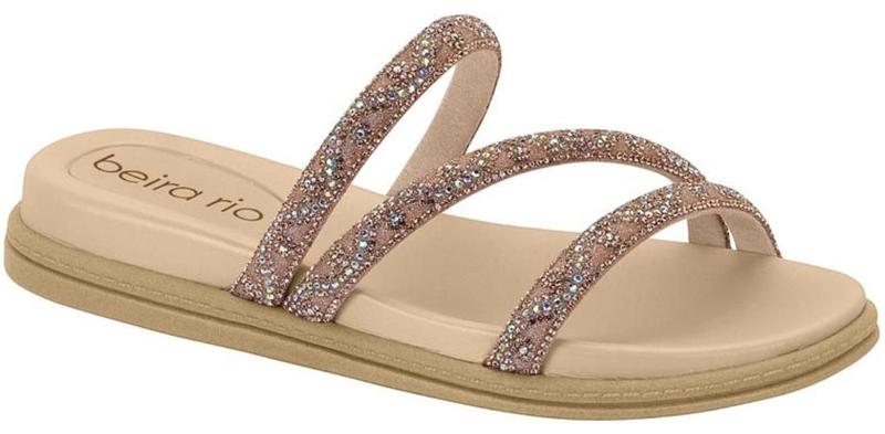 Imagem de Papete Beira Rio Slip On Flat Tira Strass Boreal 8488.108