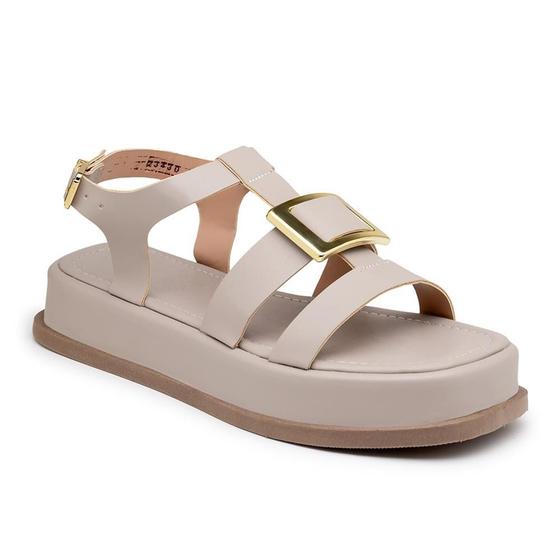 Imagem de Papete Feminina Sandália Flatform Fivela Casual Moderna