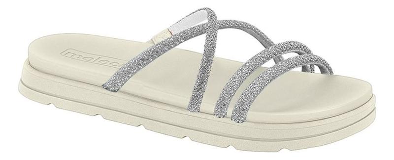 Imagem de Papetes Femininas Strass Flatform Moleca Brilhos Tira Brilho