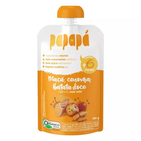 Imagem de Papinha Org Maçã, Cenoura, Batata-Doce Papapá Squeeze 100g