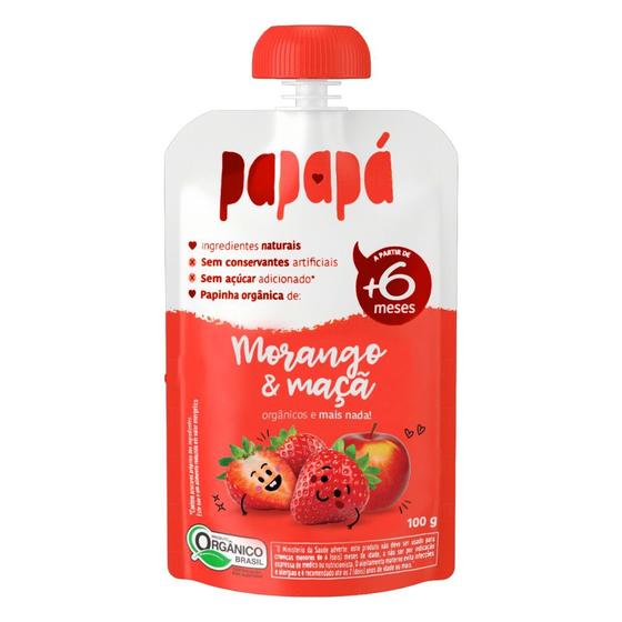 Imagem de Papinha Papapá Orgânica Morango e Maçã 100g