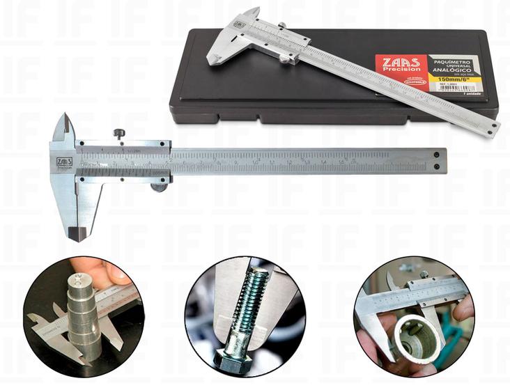 Imagem de Paquímetro Analógico 150mm Inox Profissional Com Estojo
