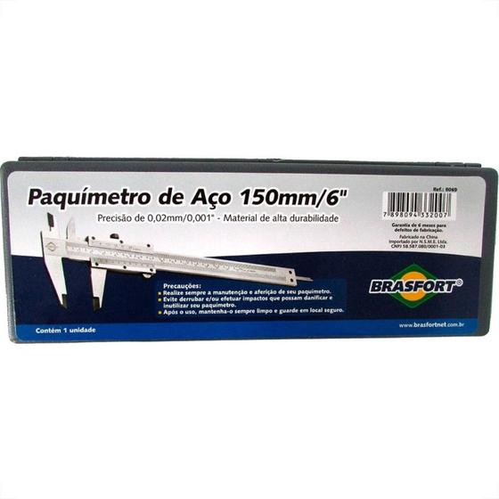 Imagem de Paquimetro Brasfort Aco 150 X 0,02Mm 8069