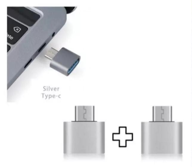 Imagem de Par adaptador conversor usb-c tipo c para usb