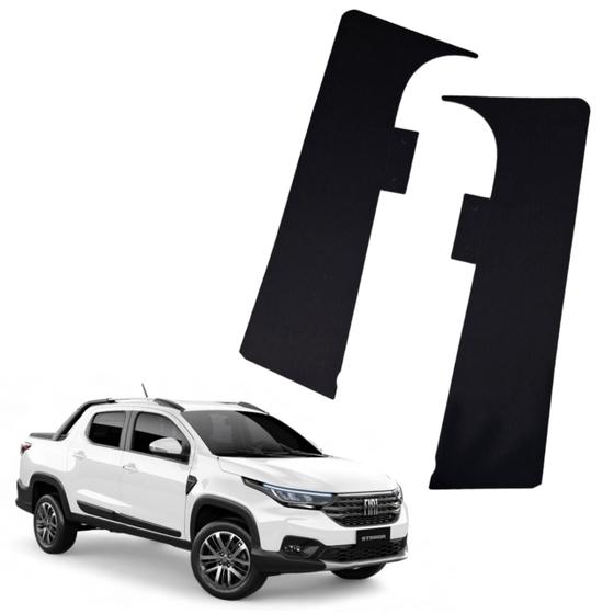 Imagem de Par Adesivo Coluna Porta Dianteira Fiat Strada Freedom 2021 2022 2023 2024 Original