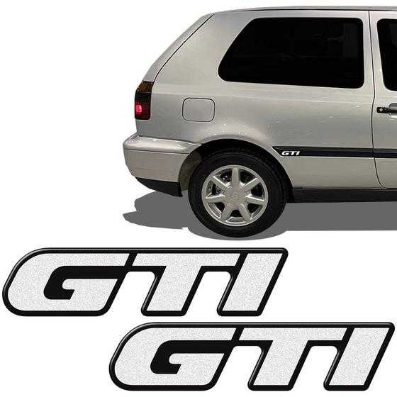 Imagem de Par Adesivos Gti Golf Lateral 1994 Até 1997 Prata Refletivo