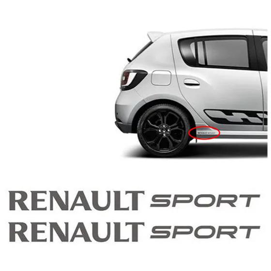 Imagem de Par Adesivos Renault Sport Sandero Rs Logan Duster Grafite