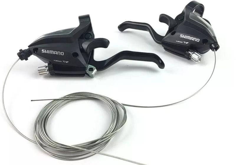 Palanca De Cambio Y Freno Shimano ST-EF500 8 Velocidades Para Bicicleta De Montaña - Con Ajuste De Alcance Y Pantalla Óptica