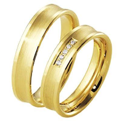 Imagem de Par Alianças Casamento Casal Maciça 7 mm 17 Gr Maciça Anatômicas Pedras de Brilhantes 2 mm Ouro 18 Kilates