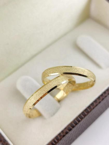 Imagem de Par alianças de ouro 18k 3mm 3 gramas casamento