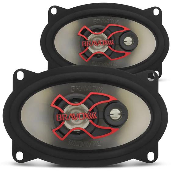 Imagem de Par Alto Falante Bravox B3x46 4x6 Pol 80W 4 Ohms Triaxial