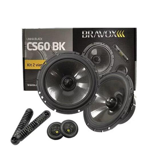 Par Alto Falante Kit 2 Vias Bravox 6" CS60BK 130WRMS 4 Ohms Menor preço em Par Alto Falante Kit 2 Vias Bravox 6" CS60BK 130WRMS 4 Ohms