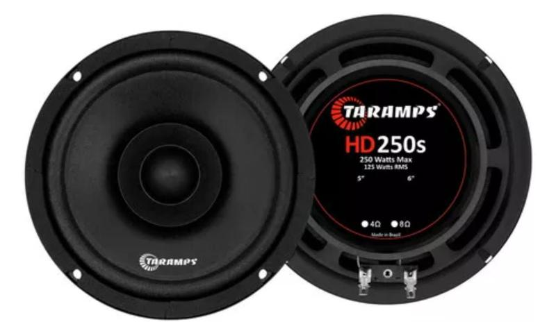 Imagem de Par Alto Falante Taramps Hd250s 4 Ohms 125w Rms 6 Polegadas