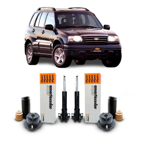 Imagem de Par Amortecedor Kit Coxim Batente Coifa Suspensão Dianteira GM Tracker 2001 2002 2003 2004 2005 2006 2007 2008 2009