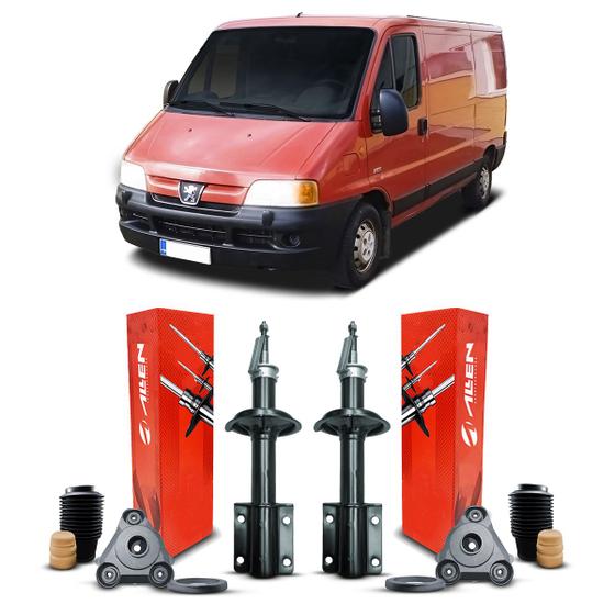 Imagem de Par Amortecedor Kit Coxim Rolamento Dianteiro Peugeot Boxer 2006 2007 2008 2009 2010 2011 2012 2013 2014 2015 2016 2017