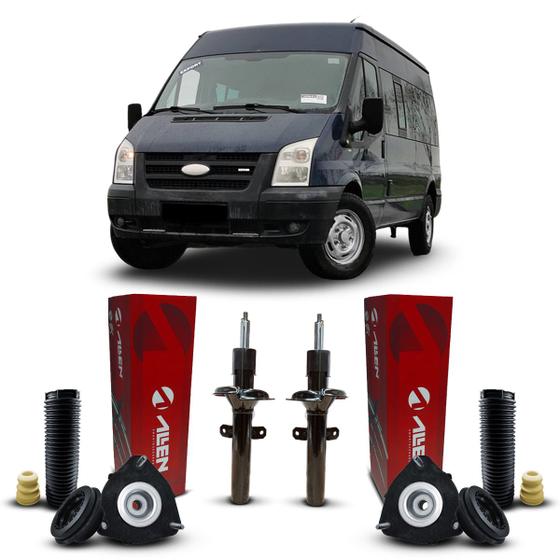 Imagem de Par Amortecedor Original Allen + Kit Coxim Suspensão Dianteira Ford Transit 2008 2009 2010 2011 2012 2013 2014