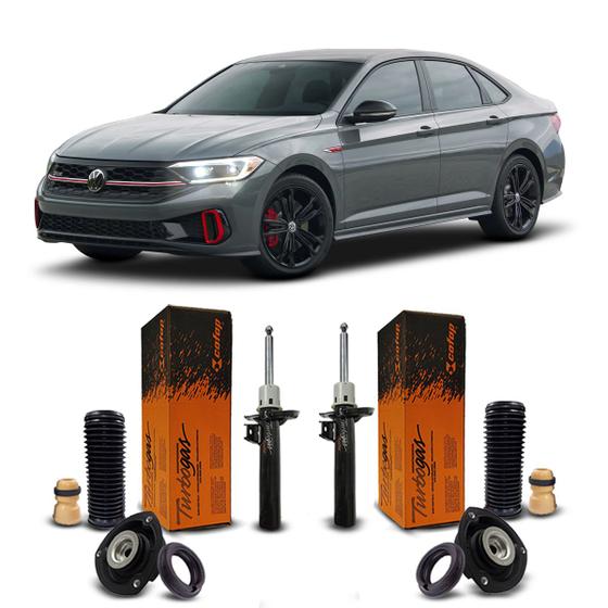 Imagem de Par Amortecedores Cofap Kit Reparo Coxim Rolamento Suspensão Dianteira Volkswagen Jetta Gli 2019 2020 2021 2022 2023