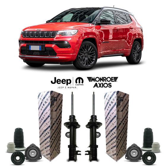 Imagem de Par Amortecedores Mopar + Kit Reparo Coxim Original Axios Suspensão Dianteira Jeep Compass 2016 2017 2018 2019 2020