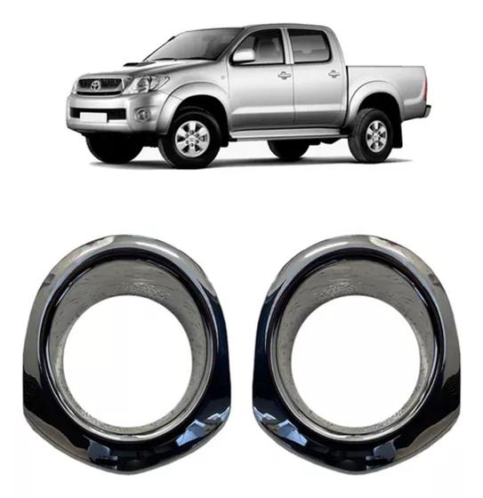 Imagem de Par Aplique Moldura Do Milha Hilux 2009 Até 2011 Cromado