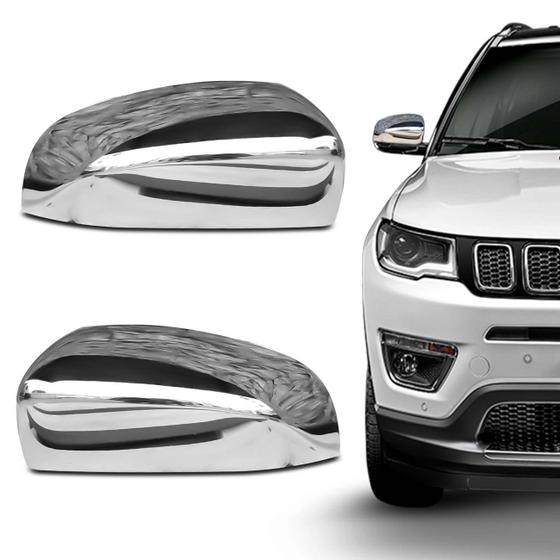 Imagem de Par Aplique Retrovisor Cromado jeep Compass 2017 2018