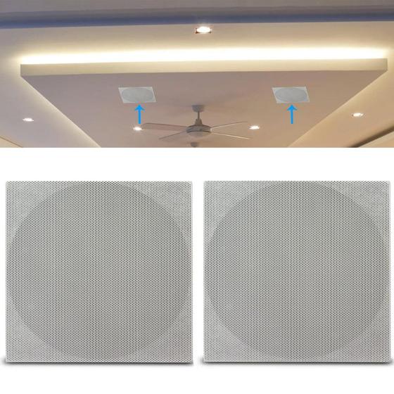 Par Arandela Quadrada Teto Com Alto Falante Kazaudio Coaxial CK6Q 6,5" 80W RMS By Hurricane Menor preço em Par Arandela Quadrada Teto Com Alto Falante Kazaudio Coaxial CK6Q 6,5" 80W RMS By Hurricane
