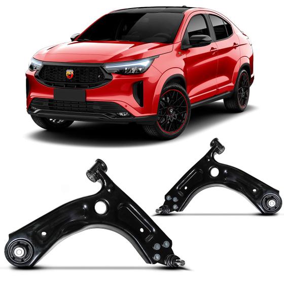 Imagem de Par Bandeja Balança Leque Inferior Completa Suspensão Dianteira Direita Esquerda Fiat Fastback Abarth 2023 2024 2025