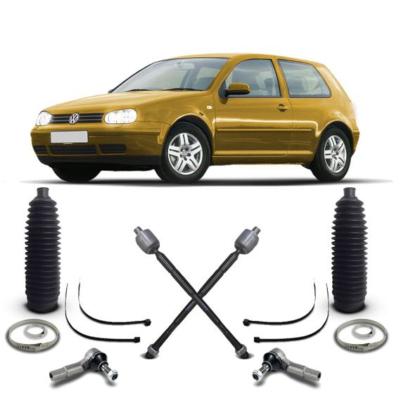 Imagem de Par Barra Axial Terminal Pivo Kit Coifa Guarda Pó Caixa Direção Volkswagen Golf 1999 2000 2001 2002 2003 2004 2005 2006