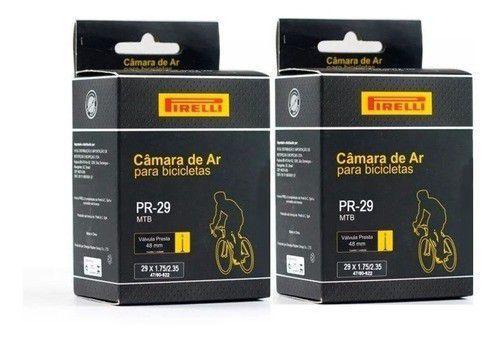 Par Câmara Ar Pirelli Bike Mtb Aro 29 Presta Bico Fino 48mm Menor preço em Par Câmara Ar Pirelli Bike Mtb Aro 29 Presta Bico Fino 48mm