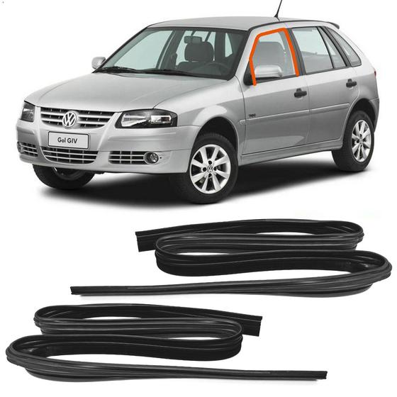 Imagem de Par Canaleta Vidro Dianteiro Volkswagen Gol G2 G3 G4 4 Ports