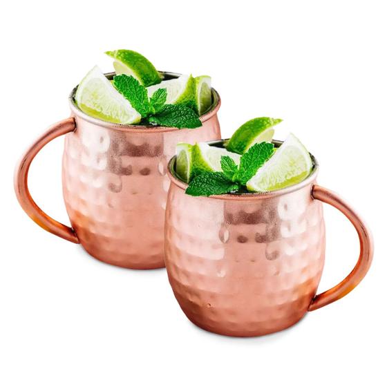 Imagem de Par Canecas Moscow Mule 530ml Aço Impermeabilizada com Alça