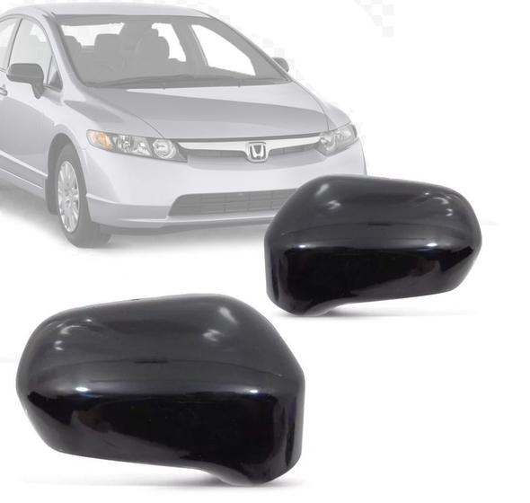 Imagem de Par Capa Retrovisor Honda New Civic 2009 09 2010 10 Sem Furo