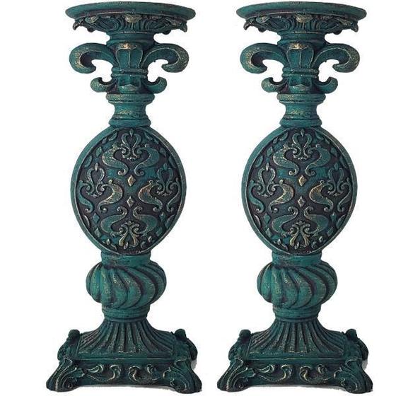 Imagem de Par Castiçal Flor Lis Pedestal Decoração Vela Grande 22320