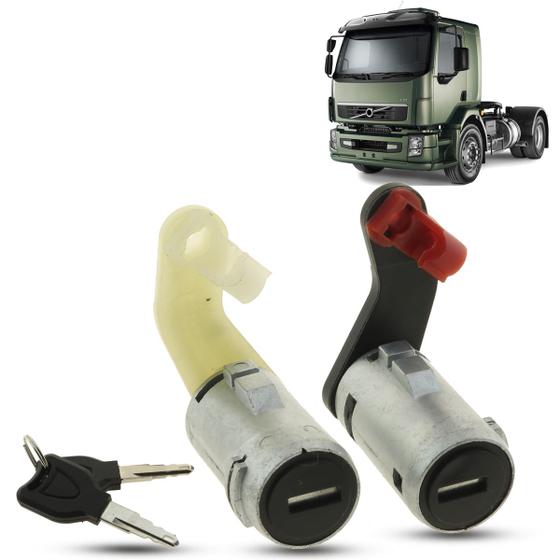 Imagem de Par Cilindro Porta Dianteira Com Chave Mesmo Segredo Caminhão Volvo VM 2004 a 2022