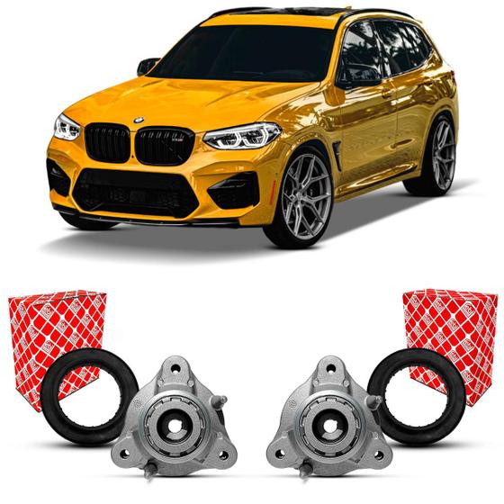 Imagem de Par Coxim Batente Suporte Febi + Rolamento Amortecedor Dianteiro Suspensão BMW X3 M Competition F97 2019 2020 2021 2022