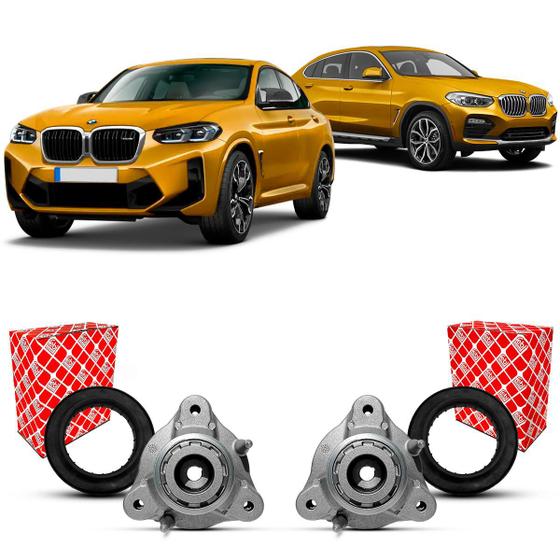 Imagem de Par Coxim Batente Suporte + Rolamento Amortecedor Dianteiro Suspensão BMW X4 G02 2018 2019 2020 2021 2022 2023 2024