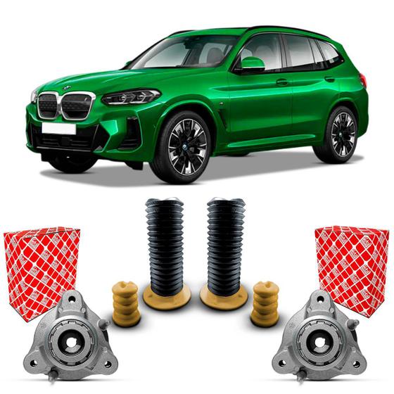 Imagem de Par Coxim Suporte Original Febi Bilstein + Batente Coifa Amortecedor Dianteiro Suspensão BMW iX3 G08 2022 2023 2024