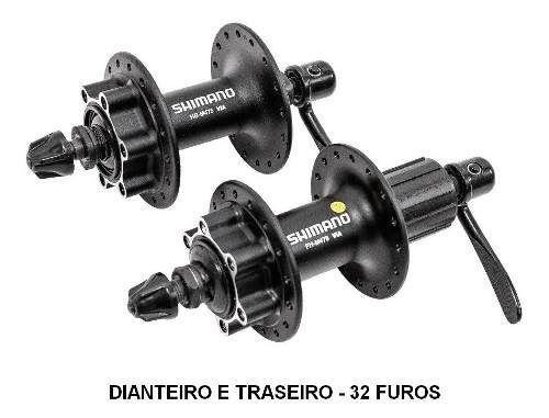 Imagem de Par cubo shimano deore m475 32 furos p/ rotor 6 parafusos c/blocagem - 8v / 9v / 10v / 11v