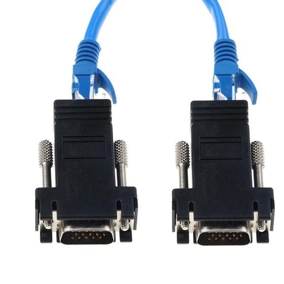 Par De Adaptador Extensor Vga Macho Via Cabo Rede Rj45 Menor preço em Par De Adaptador Extensor Vga Macho Via Cabo Rede Rj45
