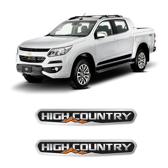 Imagem de Par de Adesivos Emblema High Country Coluna S10 Resinado