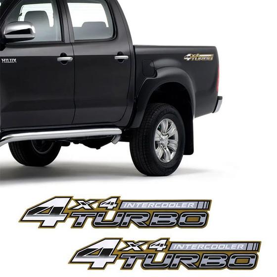 Imagem de Par de Adesivos Hilux 05/08 4x4 Turbo Intercooler Dourado