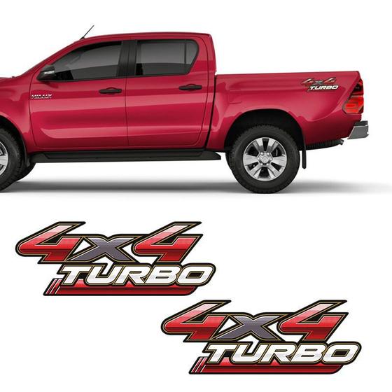 Imagem de Par De Adesivos Hilux 2009/2012 Emblema 4x4 Turbo