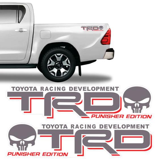 Imagem de Par De Adesivos Trd Punisher Edition Hilux Emblema Lateral