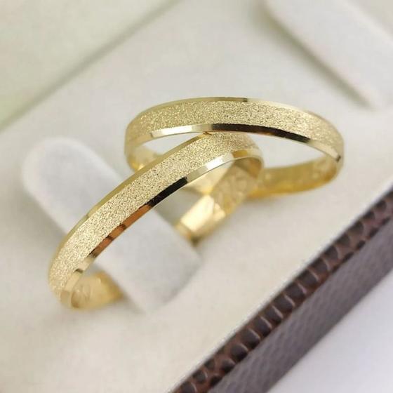 Imagem de Par De Alianças Ouro 18k Legítimo 3mm Casamento Noivado