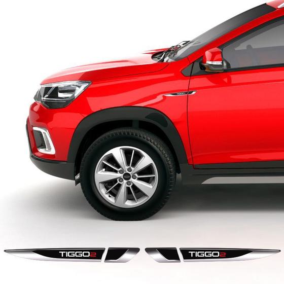 Imagem de Par De Aplique Lateral Chery Tiggo 2 2019 Emblema Resinado