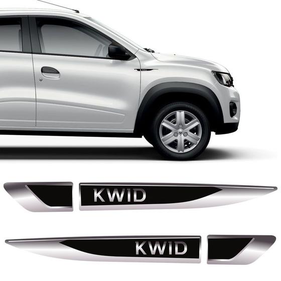 Imagem de Par De Aplique Lateral Renault Kwid 2017, 2018 e 2019 Emblema Resinado
