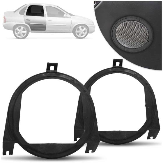 Par de Aro Adaptador para Alto-falante Corsa Hatch Corsa Sedan Preto 5 Polegadas Traseiro Menor preço em Par de Aro Adaptador para Alto-falante Corsa Hatch Corsa Sedan Preto 5 Polegadas Traseiro