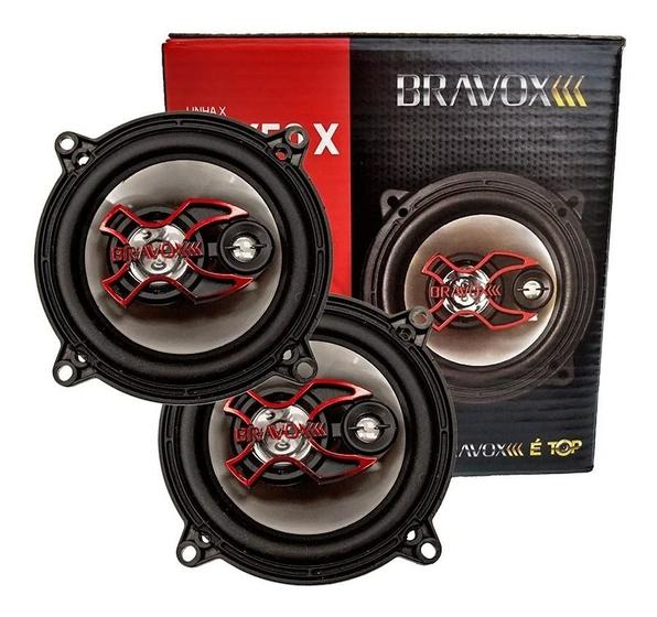 Imagem de Par de auto falantes 5 polegadas bravox triaxial b3x50x 100 watts rms traseira c3 2002