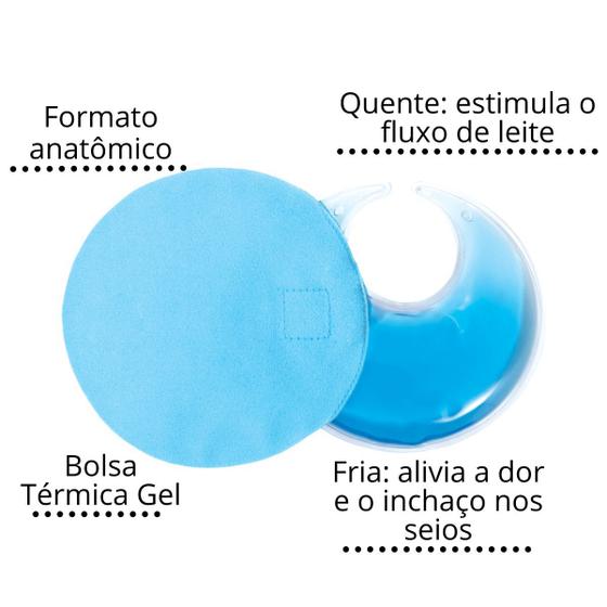 Imagem de Par de bolsas termicas em gel para seios amamentaçao buba