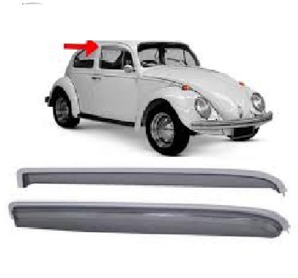 Imagem de Par De Calha De Chuva Acrílico Fumê Fusca