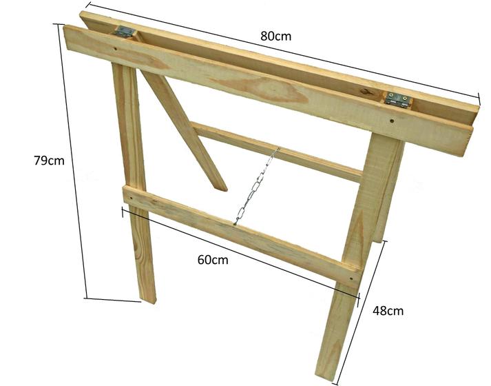 Imagem de Par de cavalete de madeira 80x80cm
